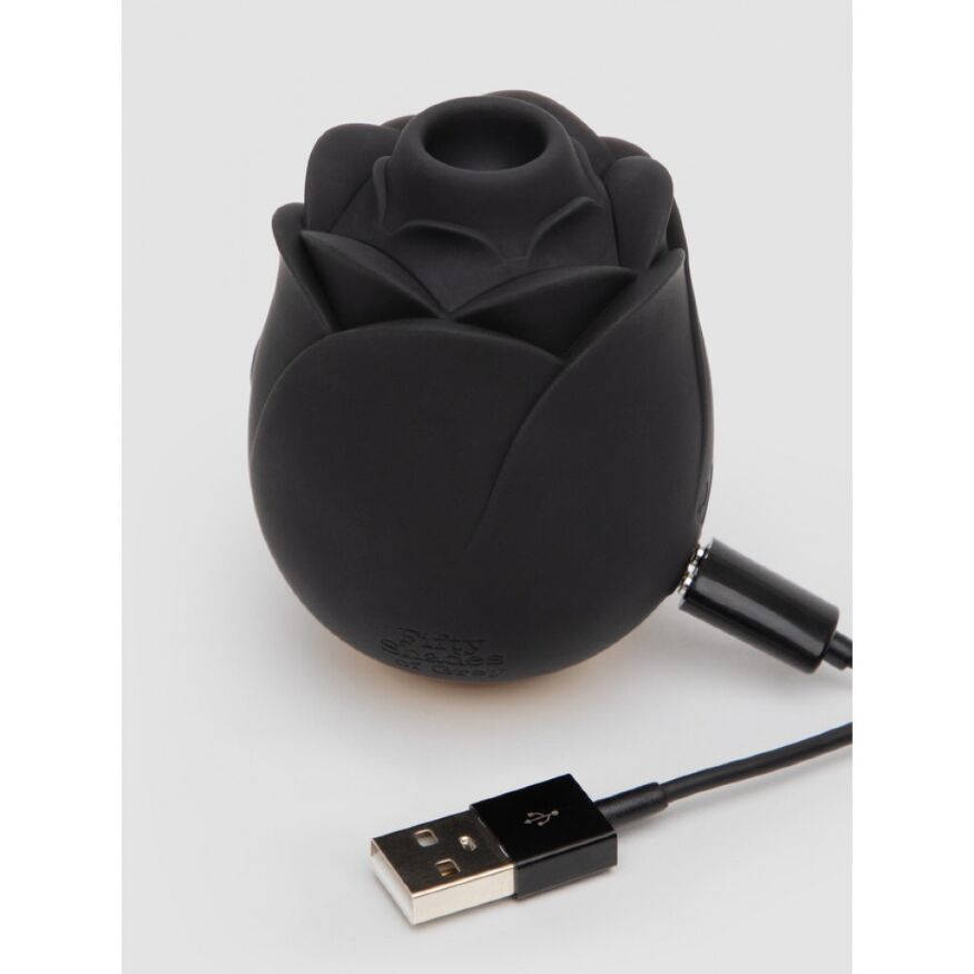 Клиторальный стимулятор в форме розы Fifty Shades of Grey Rose Clitoral Suction черного цвета