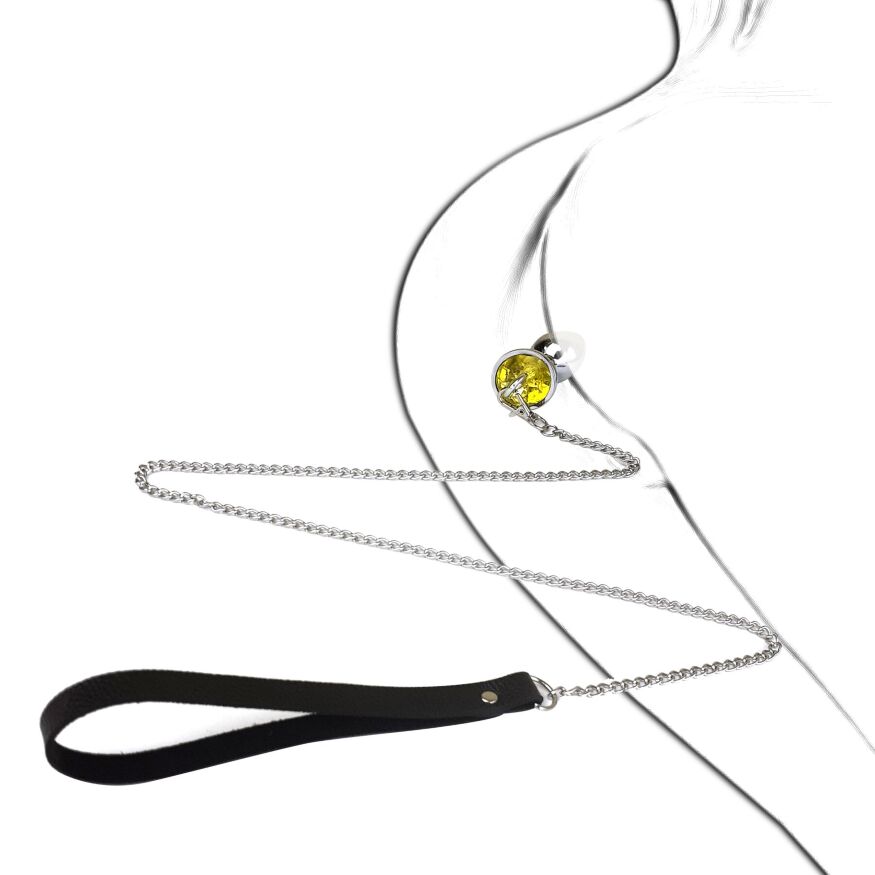 Металлическая анальная пробка Art of Sex Metal Anal Plug with Leash  size L с поводком