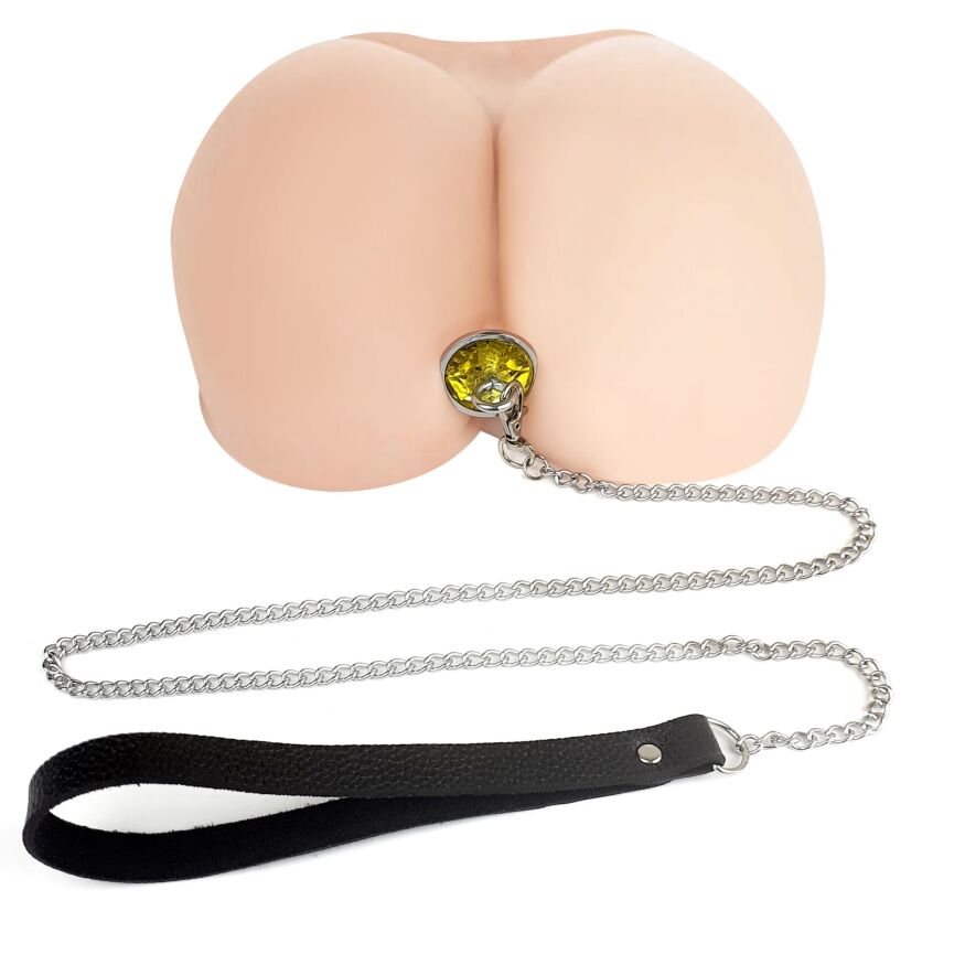 Металлическая анальная пробка Art of Sex Metal Anal Plug with Leash  size L с поводком