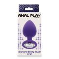 Анальная пробка с кристаллом Toy Joy Diamond Booty Jewel, фиолетовый, Large