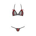 Комплект білизни Passion MELISSA BIKINI XXL/XXXL, black, ліф зі шнурівкою і трусики-стрінги