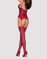 Чулки Obsessive S800 stockings ruby L/XL