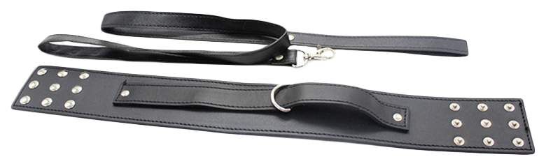 Ошейник с поводком DS Fetish Collar with leash black metal