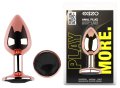 Анальная пробка с кристаллом EGZO - Rose Gold Round Plug Black size M