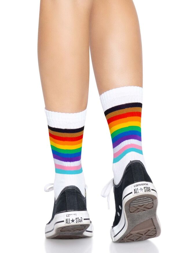Leg Avenue - Pride crew socks Rainbow - Женские радужные носки
