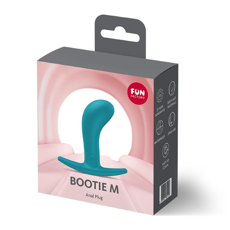 Анальная пробка Fun Factory BOOTIE M Aquamarine, диаметр 3,3 см, тонкий ограничитель