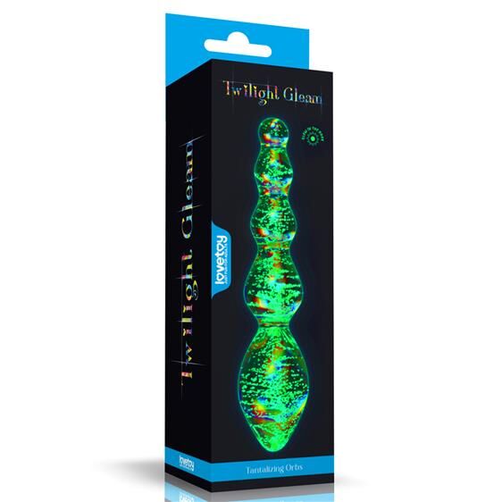 Фалоімітатор - Twilight Gleam Glow-in-the-dark Glass Dildo Tantalizing Orbs