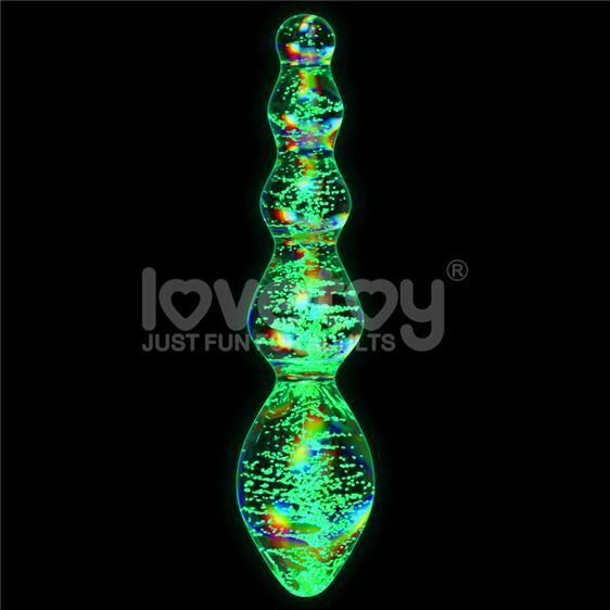 Фалоімітатор - Twilight Gleam Glow-in-the-dark Glass Dildo Tantalizing Orbs