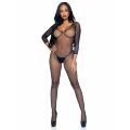 Комбинезон в сеточку с доступом Leg Avenue полупрозрачный, черный, O/S