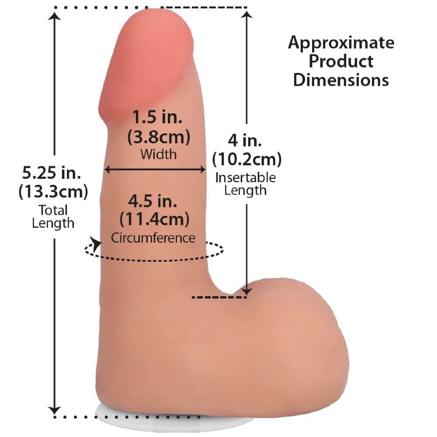 Маленький фаллоимитатор из киберкожи Doc Johnson The Realistic Cock ULTRASKYN - 5 Inch with Balls Vanilla