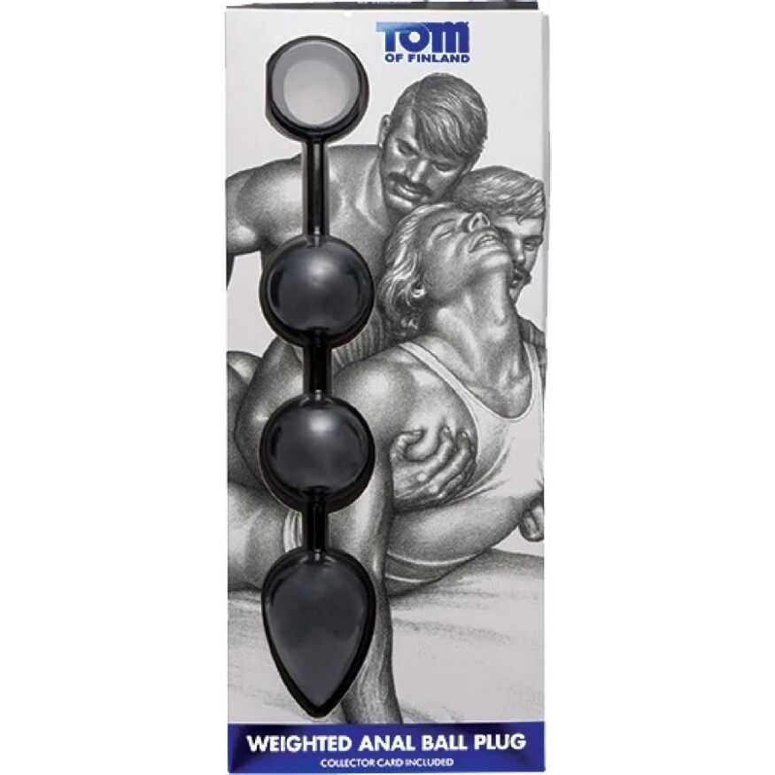 Анальные шарики Tom of Finland утяжелённые, черные