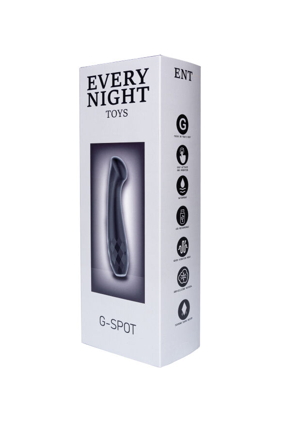Вибратор с ярко выраженной головкой Every Night Toys для точки G, черный