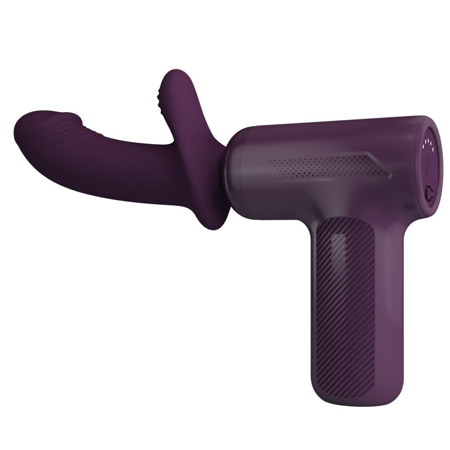 Вибромассажер пистолет PRETTY LOVE Dj Doctor Massage Gun фиолетовый, 13.6 х 3.9 см