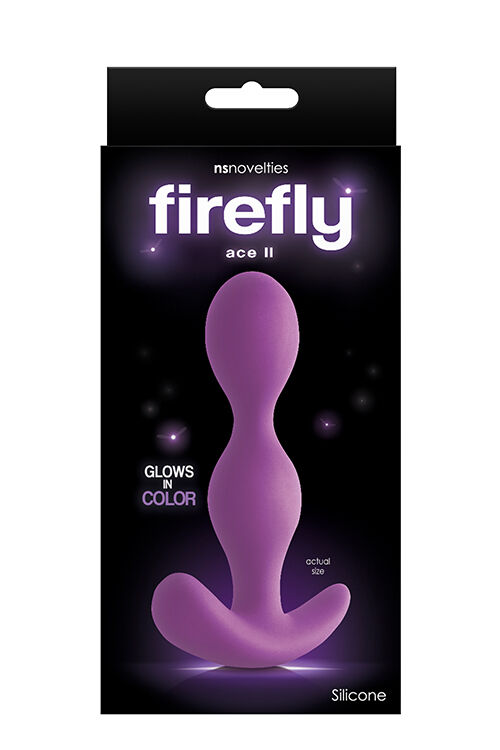 Анальная пробка гантелеобразной формы фиолетовая FIREFLY ACE II PURPLE