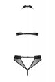 Комплект білизни в сіточку з відкритим доступом MOONLIGHT SET black S/M - Passion