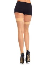 Чулки-сетка Leg Avenue Nylon Fishnet Thigh Highs One size, Nude, мелкая сетка