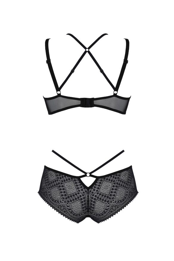 Комплект Passion DROSERA BIKINI black, S/M, бюстгальтер и трусики-кюлоты
