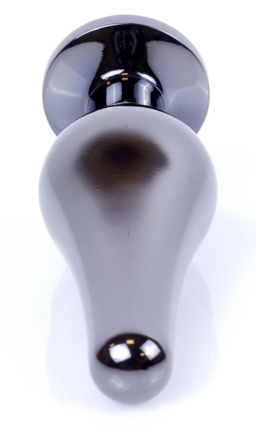 Анальна пробка з полірованого алюмінію з каменем Plug-Jewellery Dark Silver BUTT PLUG-Dark Blue