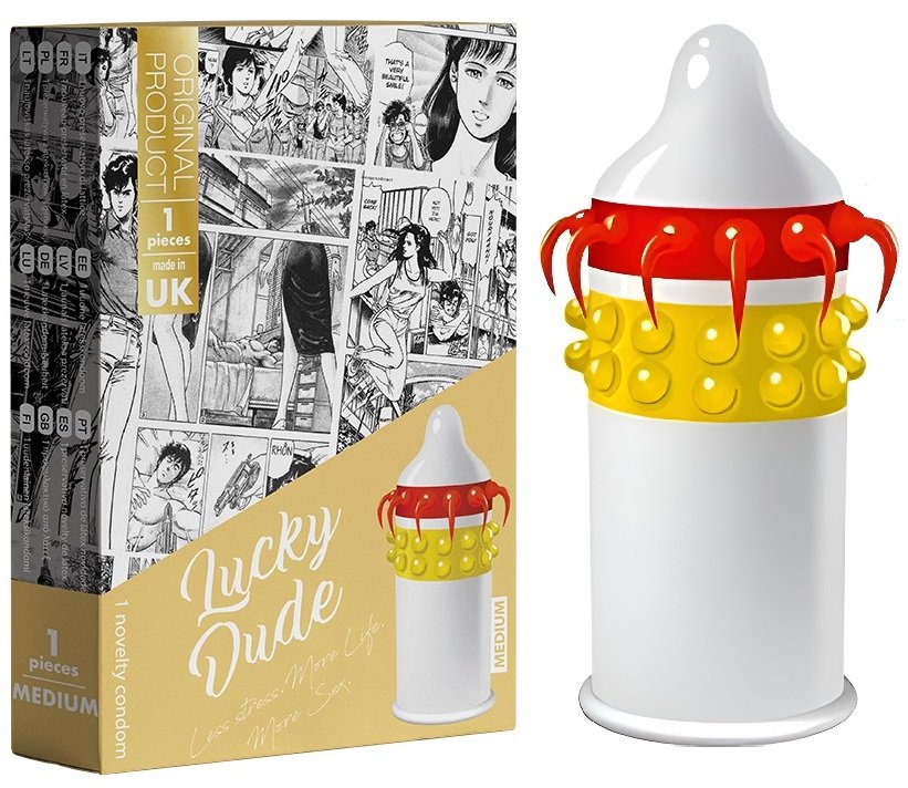 Насадка-презерватив одноразова з еластичними вусиками та кульками EGZO Lucky Dude