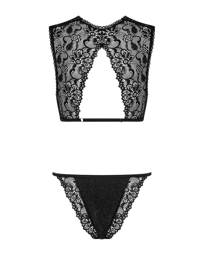 Комплект кружевного белья Obsessive Elisetta set Black S/M