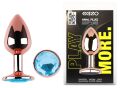 Анальная пробка с кристаллом EGZO - Rose Gold Round Plug Aqua size M