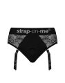 Кружевные трусы для страпона с подвязками для чулок Strap-On-Me DIVA HARNESS - XL