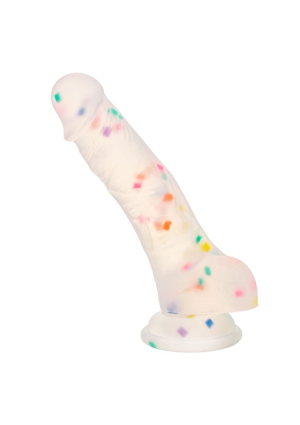 Фалоімітатор з рідкого силікону CalExotics Studs Dildo, різнокольоровий, 17,7 × 3,8 см