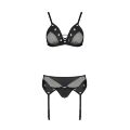 Passion NESSY SET - Эротический комплект белья, S/M (черный)