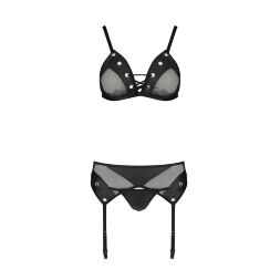 Passion NESSY SET - Эротический комплект белья, S/M (черный)