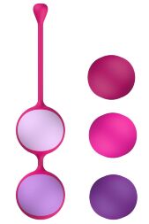 Вагінальні кульки Liebe Kewos  -  Cerise/Candy Violet, 5 кульок у комплекті, 15, 25, 35, 45 та 55 г