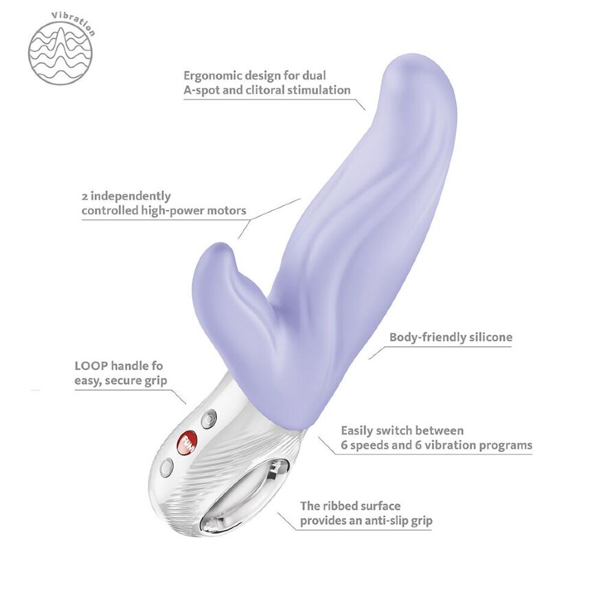 Вибратор-кролик для точки А Fun Factory LADY BI Purple, 2 мотора, 12 режимов