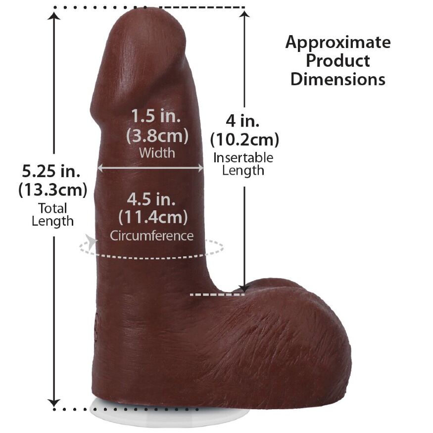 Небольшой фаллоимитатор Doc Johnson The Realistic Cock ULTRASKYN - 5 Inch with Balls Chocolate
