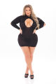 Платье с открытой спиной DEVILISH BACKLESS DRESS BLACK, PLUS SIZE