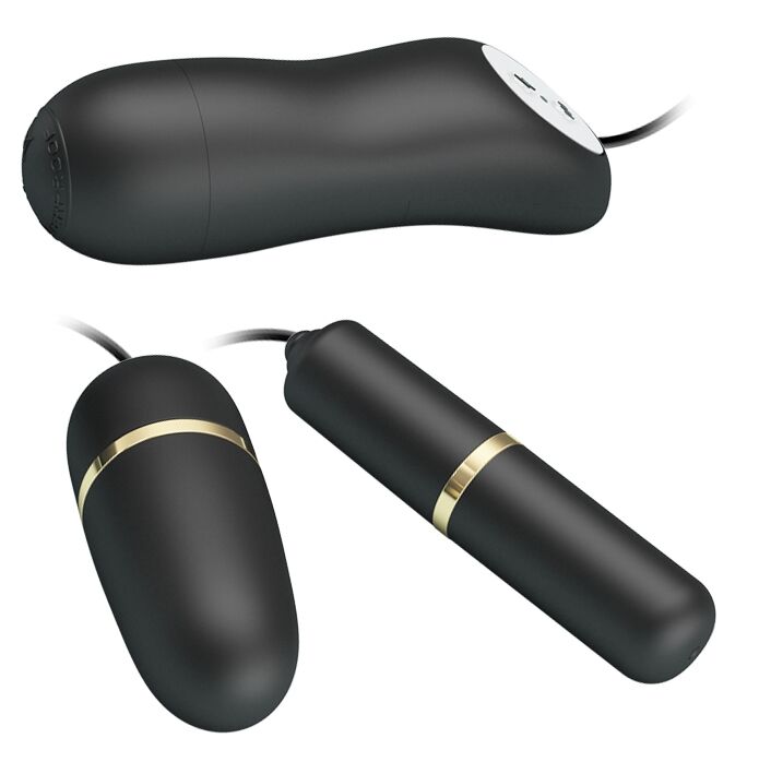 Виброяйцо-электростимулятор Pretty Love Double Vibro-Bullets, BI-014878