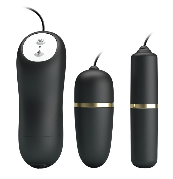 Виброяйцо-электростимулятор Pretty Love Double Vibro-Bullets, BI-014878