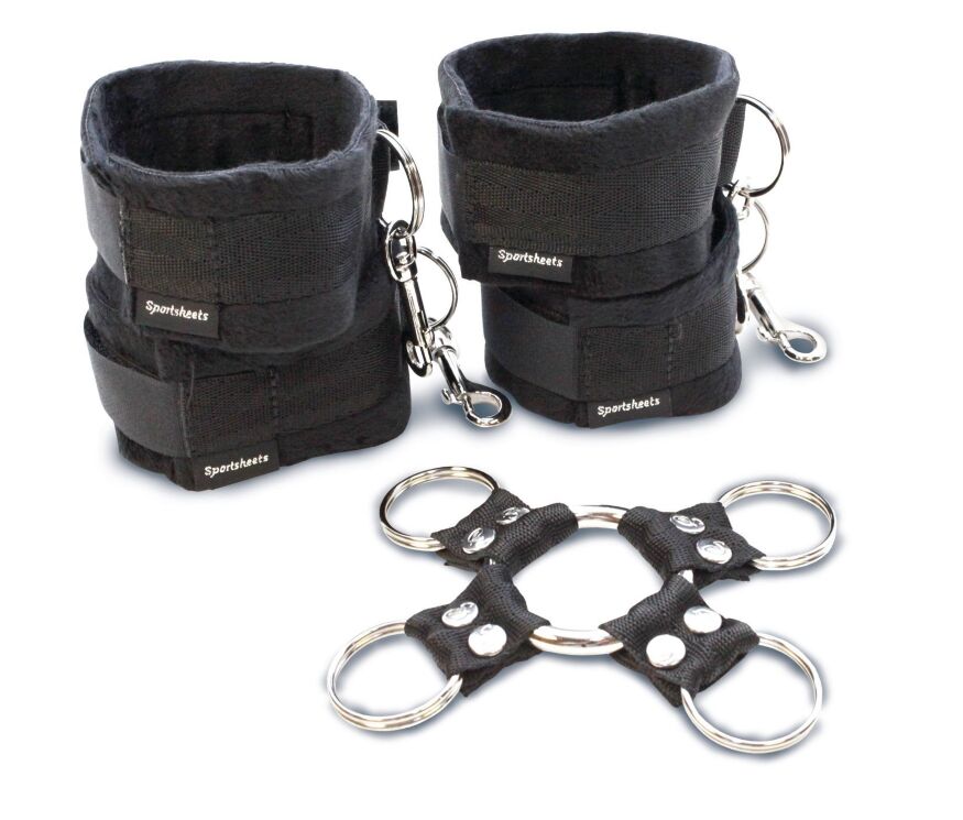 Набор для фиксации рук и ног Sportsheets Hog Tie &amp; Cuff Set (крестовина, наручники и поножи)