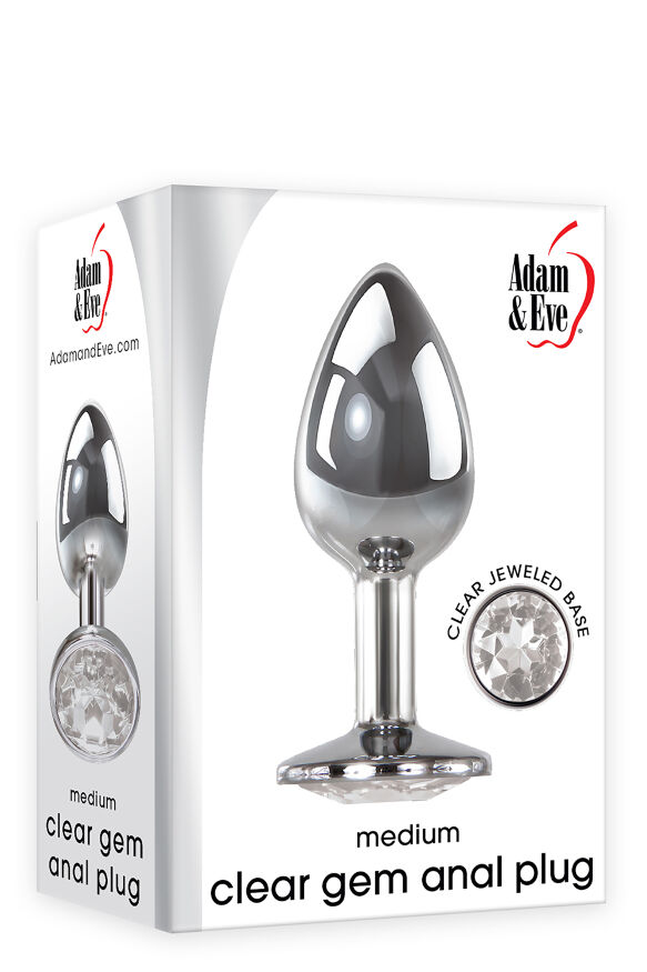 Анальная пробка с камнем A&amp;E CLEAR GEM ANAL PLUG MEDIUM