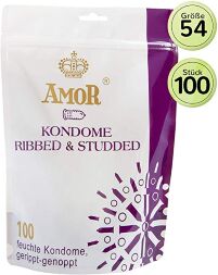 Ребристі презервативи - Amor Ribbed & Studded, 100 шт.