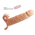 Закрита вібро-насадка на пеніс з петлею для мошонки - Pretty Love Connor Vibrating Penis Sleeve Flesh