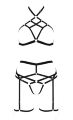 Комплект білизни зі стреп-стрічками та поясом для панчох MORGAN SET WITH OPEN BRA black S/M - Passion