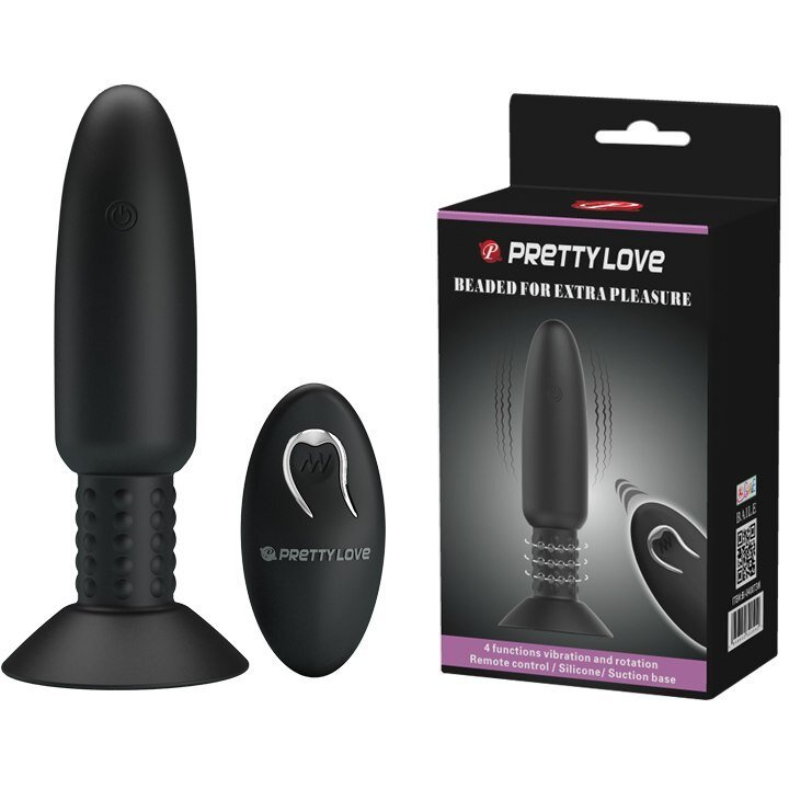 Анальная пробка Pretty Love «Beaded For Extra Pleasure» с риминг-эффектом и дистанционным управлением BI-040073W