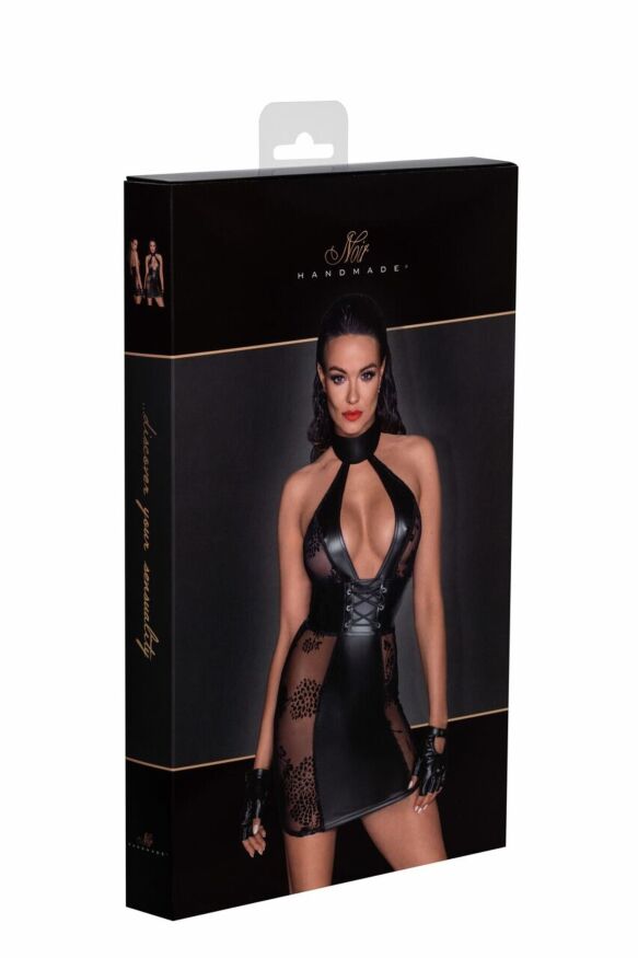 Платье Noir Handmade F238 Short tulle dress with powerwetlook inserts - L