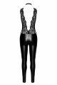 Комбинезон Noir Handmade F298 Libido, XXL, под латекс, кружевной верх, чокер, съемные бусы, доступ