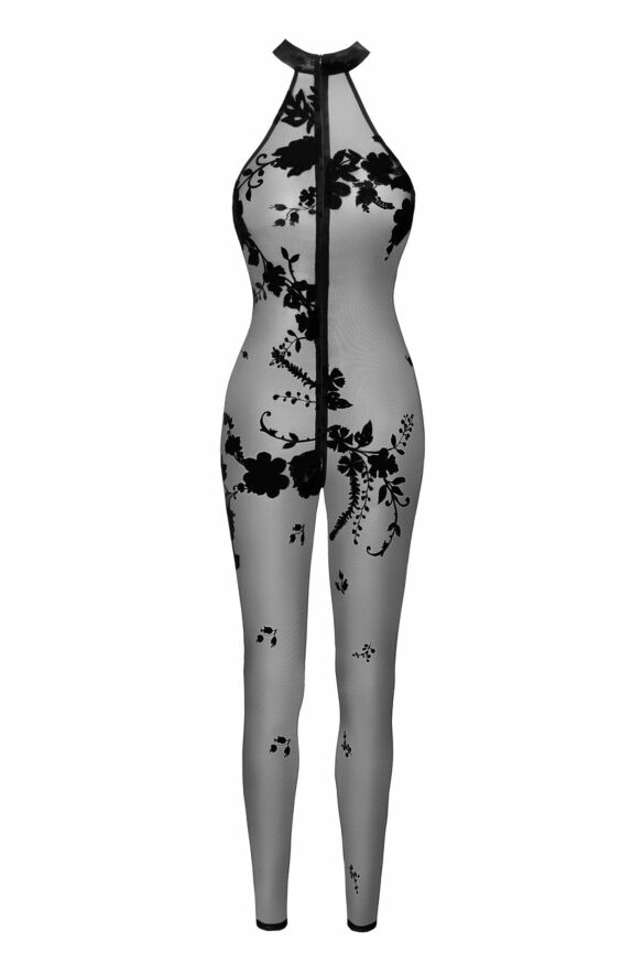Бодистокинг Noir Handmade F315 Ego, L, black, прозрачный, верх халтер, молния на все тело