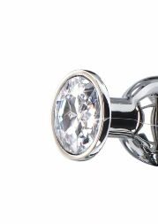 Анальна пробка із кристалом Toy Joy Diamond Bum Bijou сріблястий, Medium