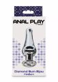 Анальная пробка с кристаллом Toy Joy Diamond Bum Bijou серебристый, Medium