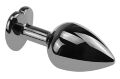 Анальная пробка с кристаллом EGZO - Dark Silver Heart Plug Black size S