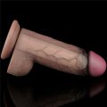 Товстий імітатор члену - LoveToy Dual-Layered Silicone Cock XXL 9.5" Brown