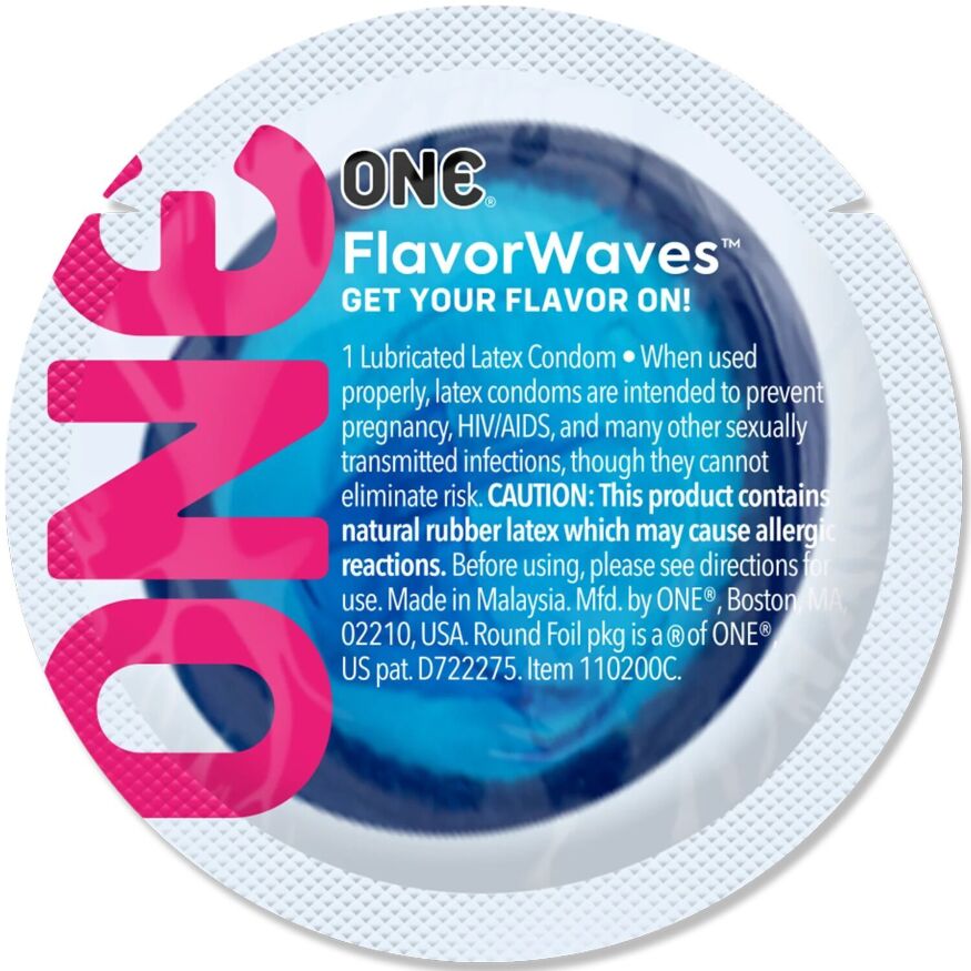 Ароматизований презерватив ONE FlavorWaves Chocolate Strawberry, 1 шт, запах полуниці та шоколаду