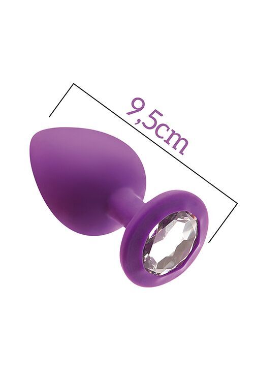 Анальная пробка с кристаллом MAI Attraction Toys №49 Purple (мятая упаковка)